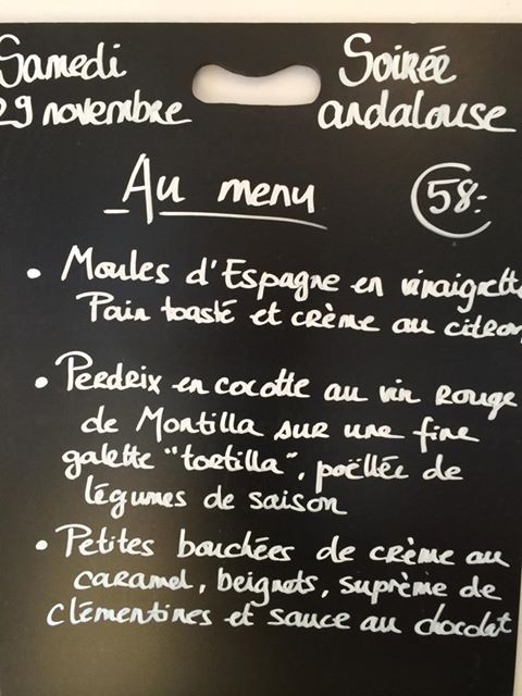 menu soirée andalouse